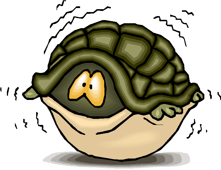 Graphic of scared turtle